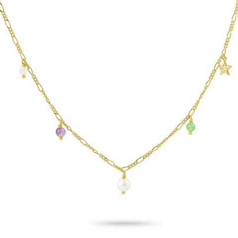 Hultquist Cosmo ster ketting in verguld sterlingzilver kleurig  steen