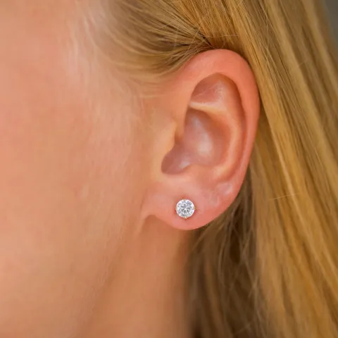 5 mm oorsteker in 9 karaat goud met zirkoon - Gold Collection