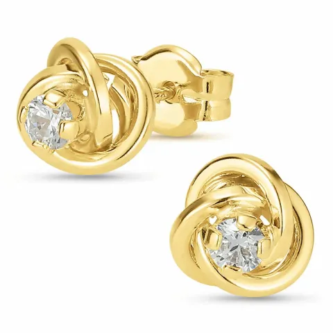 7 mm oorbellen in 9 karaat goud met zirkoon