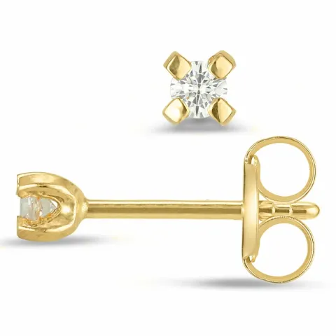 2 mm zirkoon oorsteker in 9 karaat goud met zirkoon