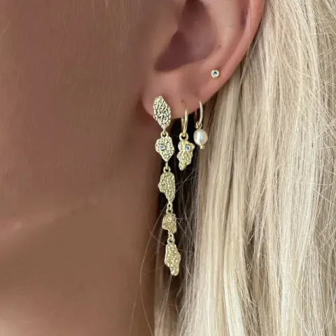 10 mm Nava Noelle parel creool in verguld sterlingzilver