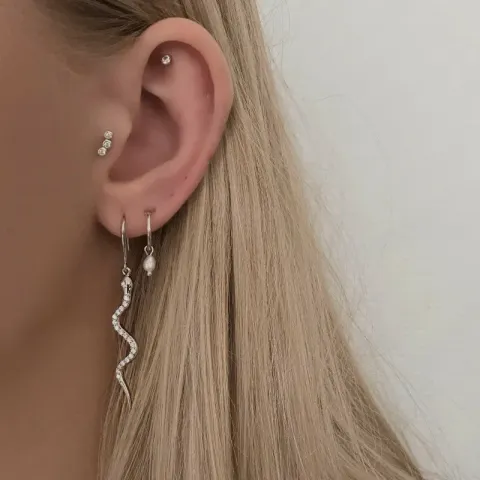 19 mm Nava Noelle parel creool in zilver