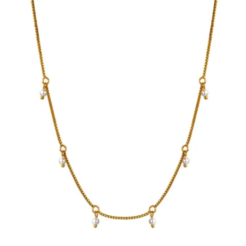 Nava Momi parel ketting in verguld sterlingzilver
