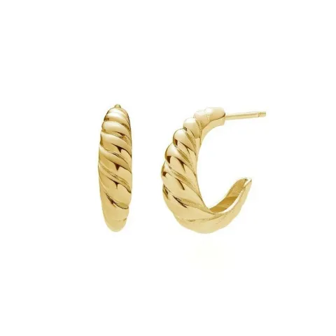Nava Mellow gedraaide halfcreool in verguld sterlingzilver