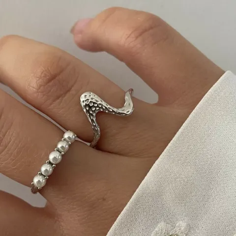 Nava Breena verstelbaar ring in zilver