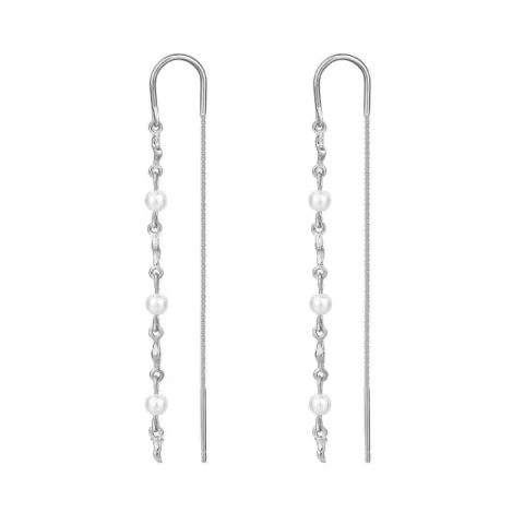 Nava Mara  lange parel ketting oorbellen in zilver