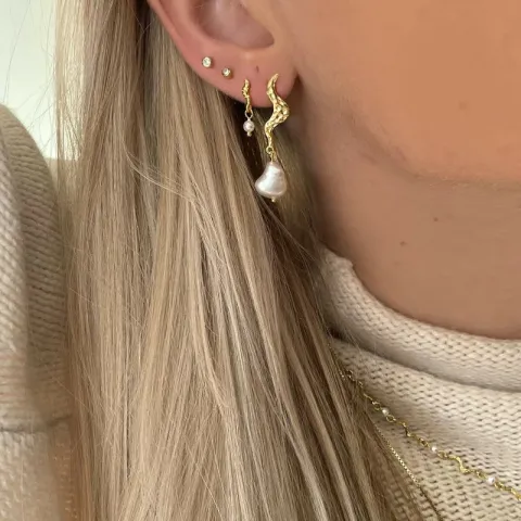 Nava Nalu lange oorbellen in verguld sterlingzilver