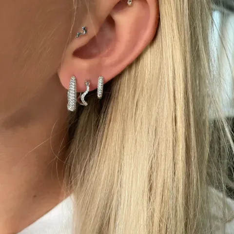 Nava Clio oorsteker in zilver