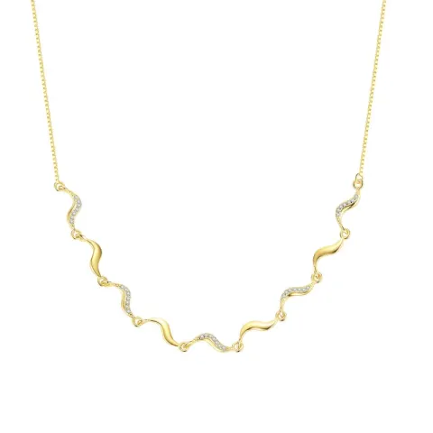 Nava Stella zirkoon ketting in verguld sterlingzilver
