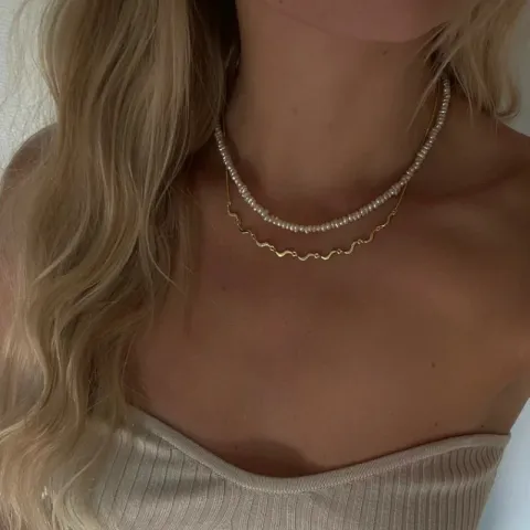 Nava Stella zirkoon ketting in verguld sterlingzilver