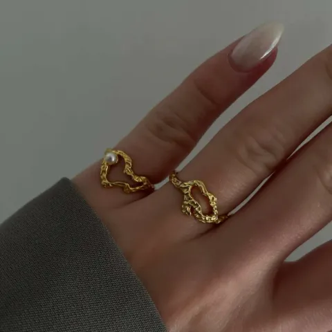 Nava Doris verstelbaar ring in verguld sterlingzilver