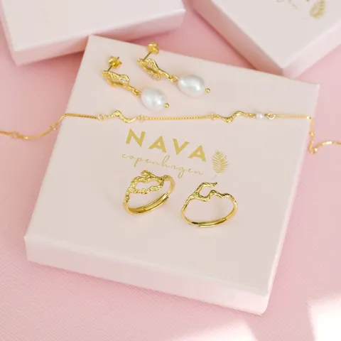 Nava Doris verstelbaar ring in verguld sterlingzilver