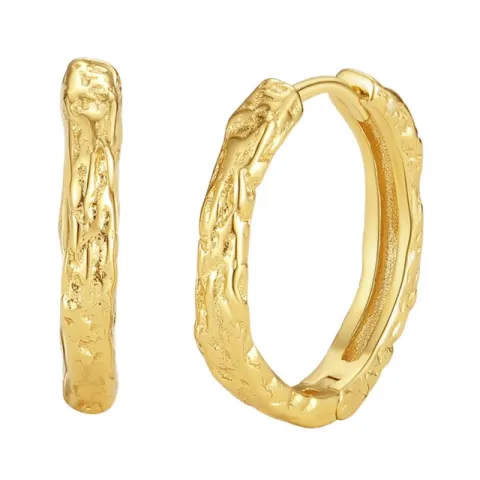 Nava Elio S creool in verguld sterlingzilver