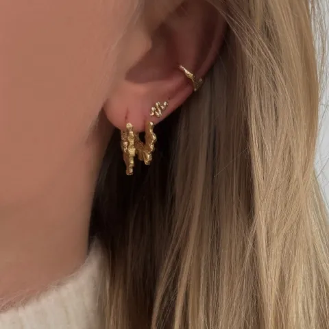 Nava Nagini creool in verguld sterlingzilver