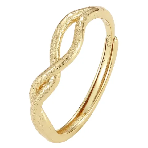 Nava Sarpa  verstelbaar ring in verguld sterlingzilver