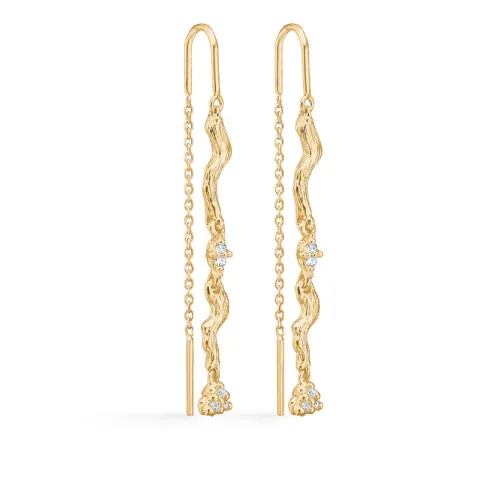 Studio Z Tangled oorbellen in verguld sterlingzilver witte zirkoon