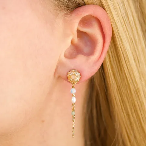 Studio Z Urchin Elegance oorsteker in verguld sterlingzilver witte zirkoon