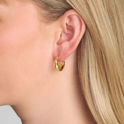 Studio Z Bumped creool in verguld sterlingzilver