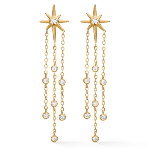 Studio Z Twinkle oorbellen in verguld sterlingzilver witte zirkoon