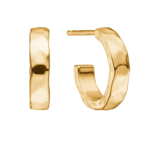 Studio Z Bumped creool in verguld sterlingzilver