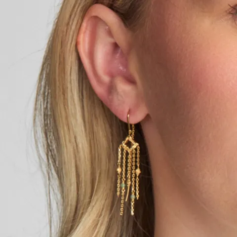 Studio Z Peak oorbellen in verguld sterlingzilver blauwe zirkoon