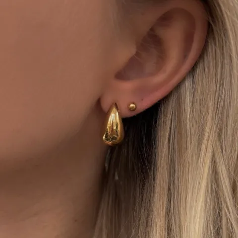 Khaai Studio Luma Drop oorbellen in verguld staal