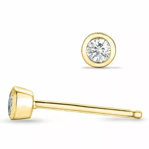diamant solitaire oorbel in 14 karaat goud met diamant