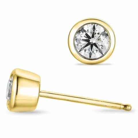 2 x 0,25 ct solitaire oorbel in 14 karaat goud met diamant