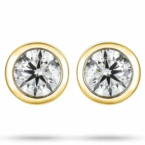 2 x 0,25 ct solitaire oorbel in 14 karaat goud met diamant