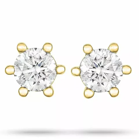 2 x 0,25 ct solitaire oorbel in 14 karaat goud met diamant 