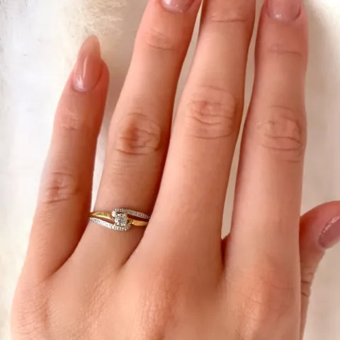 zirkoon ring in 9 karaat goud met 9 karaat witgoud - Gold Collection