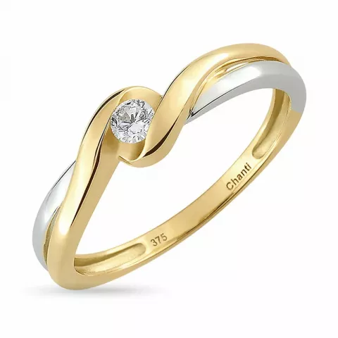 ring in 9 karaat goud met rodium