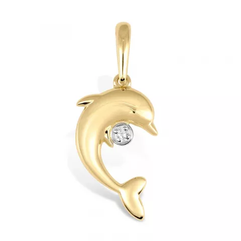dolfijn hanger in 9 caraat goud met rhodium