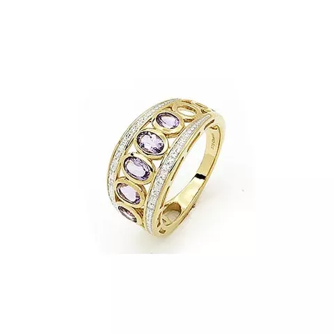 Groot paarse amethist ring in 9 karaat goud