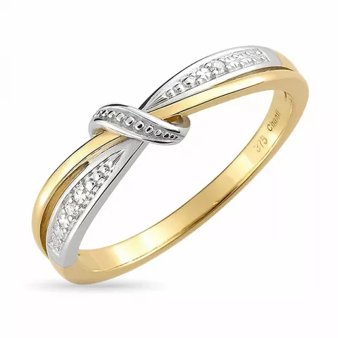 witte zirkoon gouden ring in 9 karaat goud met rodium