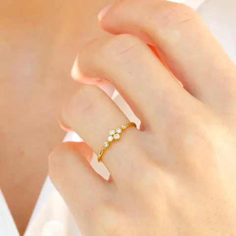 witte zirkoon gouden ring in 9 karaat goud