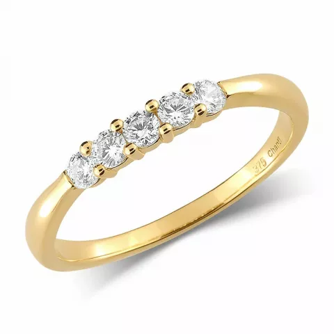 Eenvoudige smal zirkoon ring in 9 karaat goud