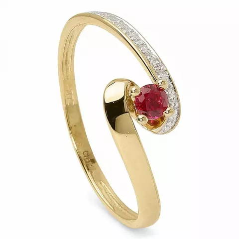 Elegant rode ring in 9 karaat goud met rodium