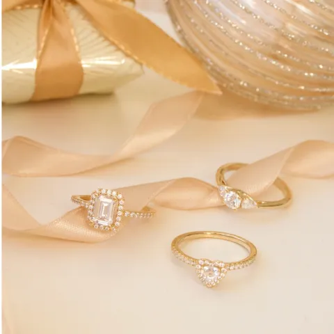 witte zirkoon ring in 9 karaat goud - Gold Collection