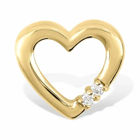 Hart diamant hanger in 9 caraat goud 0,044 ct