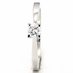 Witte zirkoon solitaire ring in 9 karaat witgoud