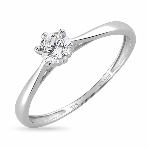 solitaire ring in 8 karaat witgoud