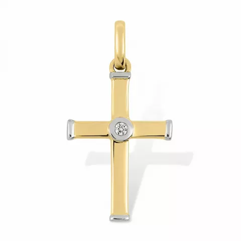 kruis hanger in 9 karaat goud met rodium