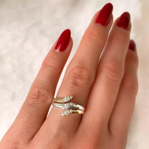diamant gouden ring in 14 karaat goud-en witgoud 0,31 ct