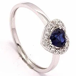 Hart ring in 8 karaat witgoud