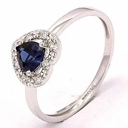 Hart ring in 8 karaat witgoud