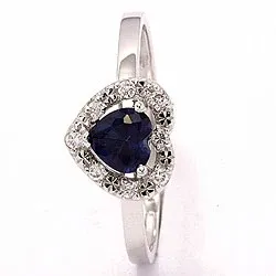 Hart ring in 8 karaat witgoud