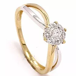 Gouden ring ring in 8 karaat goud en witgoud