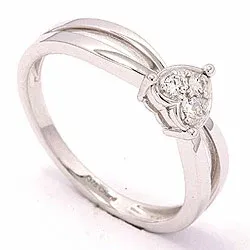 Hart ring in 8 karaat witgoud