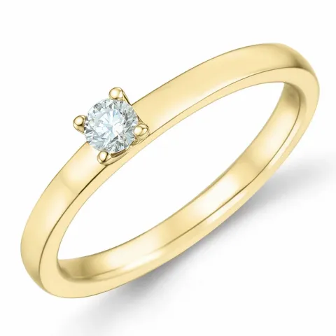 solitaire ring in 14 karaat goud 0,10 ct